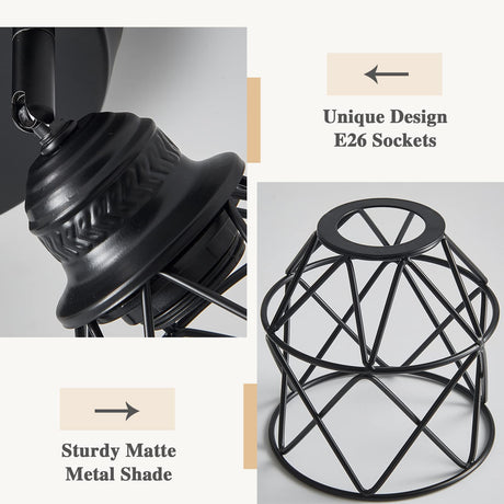 ABEAJAT Kitchen Light Fixtures, Adjustable Semi Flush Mount Ceiling Light with E26 Base, Multi-Directional Lamp for Kitchen, Hallway, Dining Room, Farmhouse, Entryway ABEAJAT