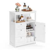 VASAGLE Floor Storage Cabinet, Freestanding Storage Unit with 3 Drawers, Adjustable Shelf, 11.8 x 23.6 x 31.5 Inches, for Living Room, Bathroom, Entryway, White UBBC542P31V1 VASAGLE