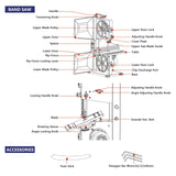 Band Saw, 8-Inch Benchtop Bandsaw with Cast Aluminum Table,for Woodworking and Metal Cutting, Precision Cutting Tool for DIY and Professional Projects SINAIERHK