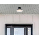 Westinghouse 6112900 Watts Creek 11 Inch Rustic/Arts & Crafts One-Light Outdoor Semi Flush Mount Ceiling Light, Dark Sky Friendly, Textured Black Finish Westinghouse