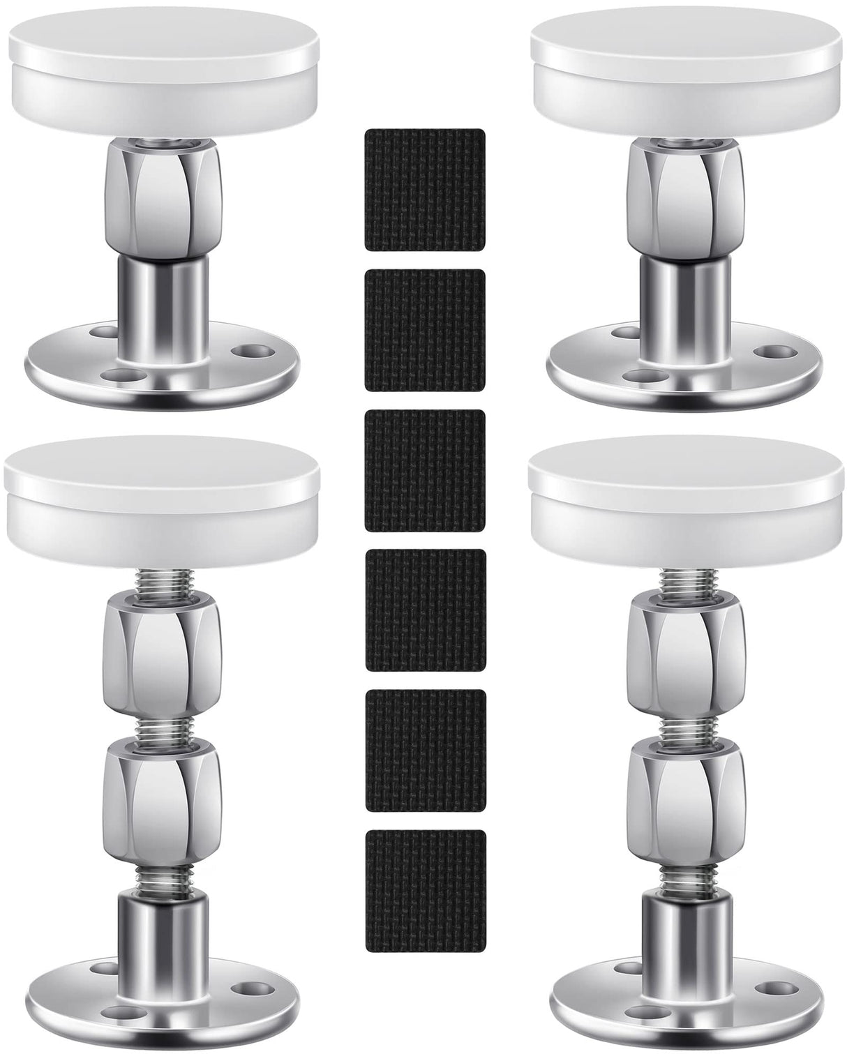 CRETBEL 4PCS Adjustable Bed Frame Anti-Shake Tool (Upgraded) for Loft Beds, Headboard Stoppers with Free Furniture Pads and Screws, Protect The Wall from Banging, Easy to Install (1.1-2.5in) CRETBEL