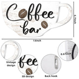 Kigley Coffee Bar Sign 13 x 6.7 Inch Rustic Wood Coffee Sign Farmhouse Coffee Bar Wall Decor Coffee Wall Sign Boho Kitchen Decor Art Accessories for Home, Kitchen, Coffee Station (White) Kigley