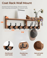 Tatub 29" Coat Rack Wall Mount with Shelf, 4 in 1 Entryway Key Holder with 7 Coat Hooks 4 Key Hangers Mail Organizer, Wood Wall Shelf for Living Room, Bedroom, Bathroom Tatub