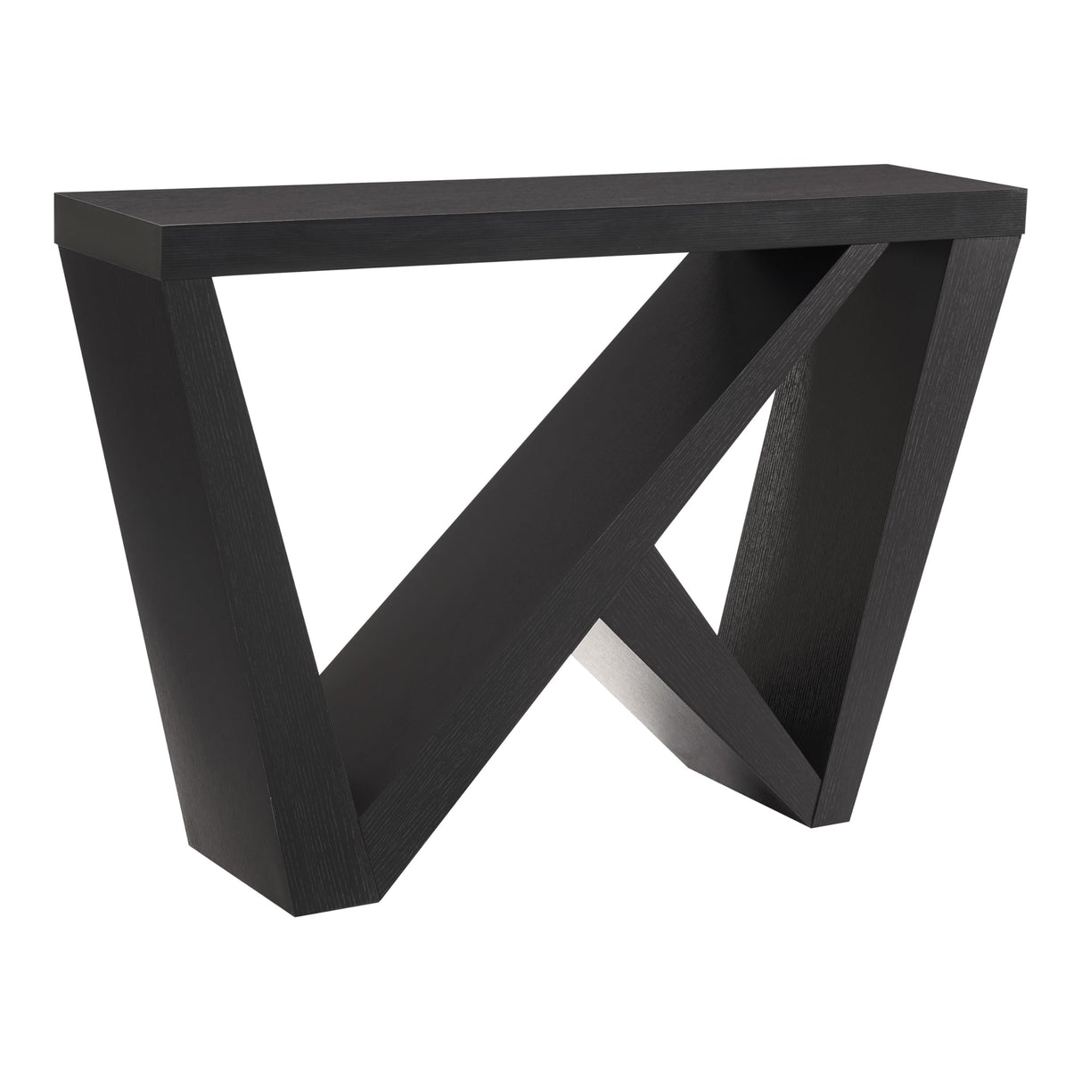 HOMES: Inside + Out Naomi Modern Decorative Accent Console Table with W-Shaped Legs, Wood Entryway Furniture for Living Room, Hallway, Entrance, Small Spaces, Black HOMES: INSIDE + OUT