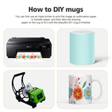 Dmsky Sublimation Coffee Mugs Tazas Para Sublimar 11 oz Blank Bulk Coffee Mug White Ceramic Photo Cups With Box, Heat Tape, sublimation paper Ideal for Crafts Printing Set of 12 Dmsky