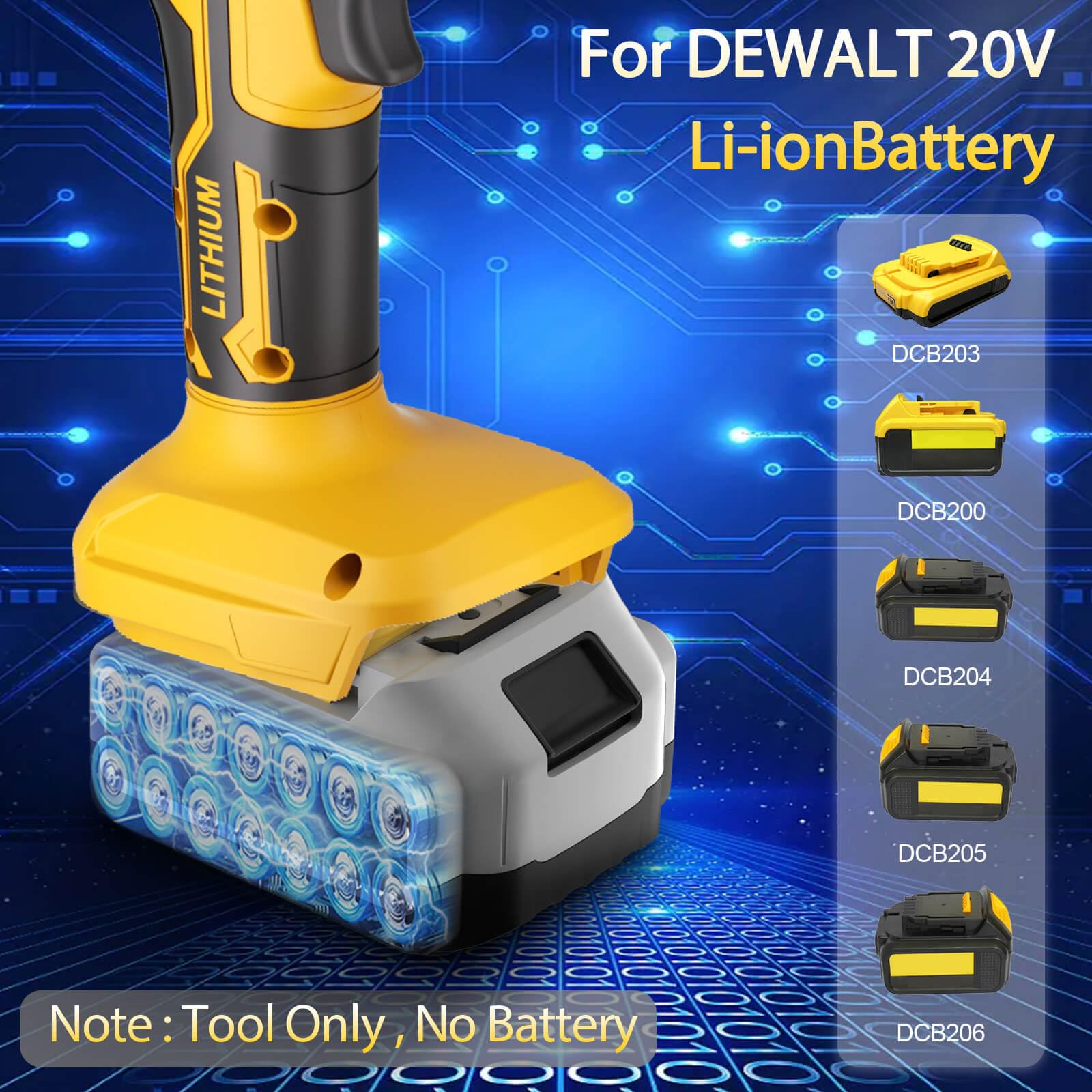 Cordless Reciprocating Saw Compatible With Dewalt 20V Max Battery, Electric Reciprocating Saw Variable Speed 0-3500 SPM, 4 Saw Blades,Power Reciprocating Saws for Wood/Metal/PVC Cutting - WoodArtSupply