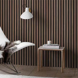 Acoustic 3D Panels for Interior Wall and Ceiling Decor, Soundproof Wood Accent Slat Fluted Noise Absorbing Panels Decorative for Bathroom, Bedroom,Genuine Walnut Wood Veneer, 94.5" X 23.6" Each Box Kieacia