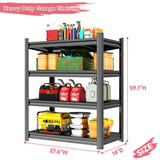 Bezuny Garage Shelving Heavy Duty, 4-Tier Adjustable Storage Shelves Unit, Shelf Organizer Storage, 2000 LBS Metal Utility Rack Shelf for Industries, Warehouses, Basement, Black Bezuny