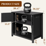 40-50 Gallon Fish Tank Stand with Power Outlets, 660LBS Capacity Heavy Duty Metal Aquarium Stand, Double Fish Tank Stand Table with Cabinet GRUSIGN