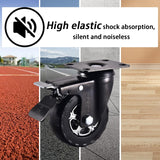 4 Inch Caster Wheels Set of 4 Heavy Duty Natural Elastic Rubber Wheels with Locking 2200Lbs Load Capacity, Silent Swivel 360° Rotation. Ideal for Industrial Carts, Trolleys, Workbenches, and Casters TOO TCO