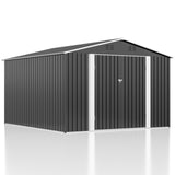 AirWire 10x10 FT Outdoor Storage Shed, Garden Shed with Updated Frame Structure and Lockable Doors, Metal Tool Sheds for Backyard Garden Patio Lawn, Grey AirWire