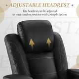 TUNYI Home Theater Recliner Chair - Power Recliner Sofa Chair with Adjustable Headrest Faux Leather Reclining Chair with USB/Storage/LED Light/Cup Holder (Black, 1 PC) TUNYI