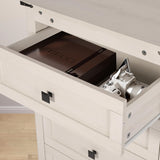 BTDWI Farmhouse Nightstand Set 2, Wood Side Table with Drawers and Storage Shelf, Square End Table for Bedroom, Light Beige Rustic Oak BTDWI