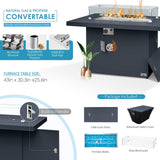 NICESOUL 13 Piece Large Modern Aluminum Patio Furniture Set, Rust Water Resistant Modular Outdoor Conversation Set with Chaise & Fire Pit Table, 500 lbs Durable Modular Sectional Sofa for Deck, Teal NICESOUL