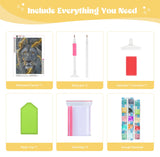 QENSPE Lion Diamond Painting,Diamond Art Kits for Adults,DIY 5D Round Full Drill Diamond Art for Beginners,Diamond Dots for Adults,Home Wall Decor 12x16 inch QENSPE