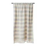 DII Rustic Farmhouse Cotton Cabana Striped Blanket Throw with Fringe, 50 x 60 - Cabana Striped Gray & Off-White DII