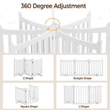 Yaheetech 24" H Freestanding Pet Gate for Dogs Wooden Dog Gates for Hallway, Doorway Collapsible Indoor Pet Fence with Support Feet Stair Barrier 3 Panels Fence White Yaheetech