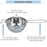 EIKS Boiler Pot Melting Bowl with SUS304 Stainless Steel for Melting Chocolate Candy Cheese Butter and Candle Wax Making, Capacity 400ML/13oz EIKS