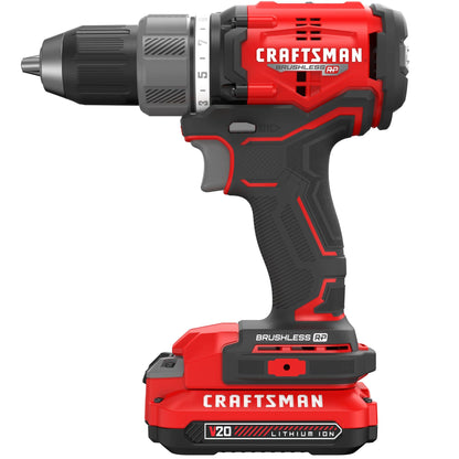 CRAFTSMAN RP+ Cordless Drill/Driver Kit, with 2 Batteries and Charger, Brushless (CMCD713C2) - WoodArtSupply