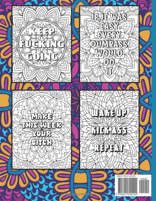 Motivational Swear Words Coloring Book For Adults - You Are Fucking Awesome: Relaxing Stress Relief Book Full Of Swearing