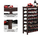 SONGMICS 42-Bottle Wine Rack Free Standing Floor, 7-Tier Display Wine Storage Shelves with Table Top, Bamboo Wobble-Free Bottle Holder for Kitchen SONGMICS