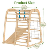 Indoor Jungle Gym for Toddlers, Montessori Indoor Playground for Kids, Indoor Playground Jungle Climbing Gym Playset with Slide Swing Climbing Net, Indoor Playground Climbing Toys for Toddlers Zupemo