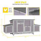 Aivituvin Chicken Coop with Two Nesting Boxes Large Wooden Hen House Outdoor Weatherproof Rabbit Hutch Duck Cage (AIR69) Aivituvin