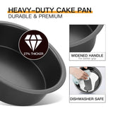 HONGBAKE Round Cake Pan Set for Baking, 8 Inch, Nonstick Deeper Circle Cake Pans with Wider Grips, 2 Pieces Layer Cake Tin, Cheesecake Mold, Huty Duty, Dishwasher Safe - Grey HONGBAKE