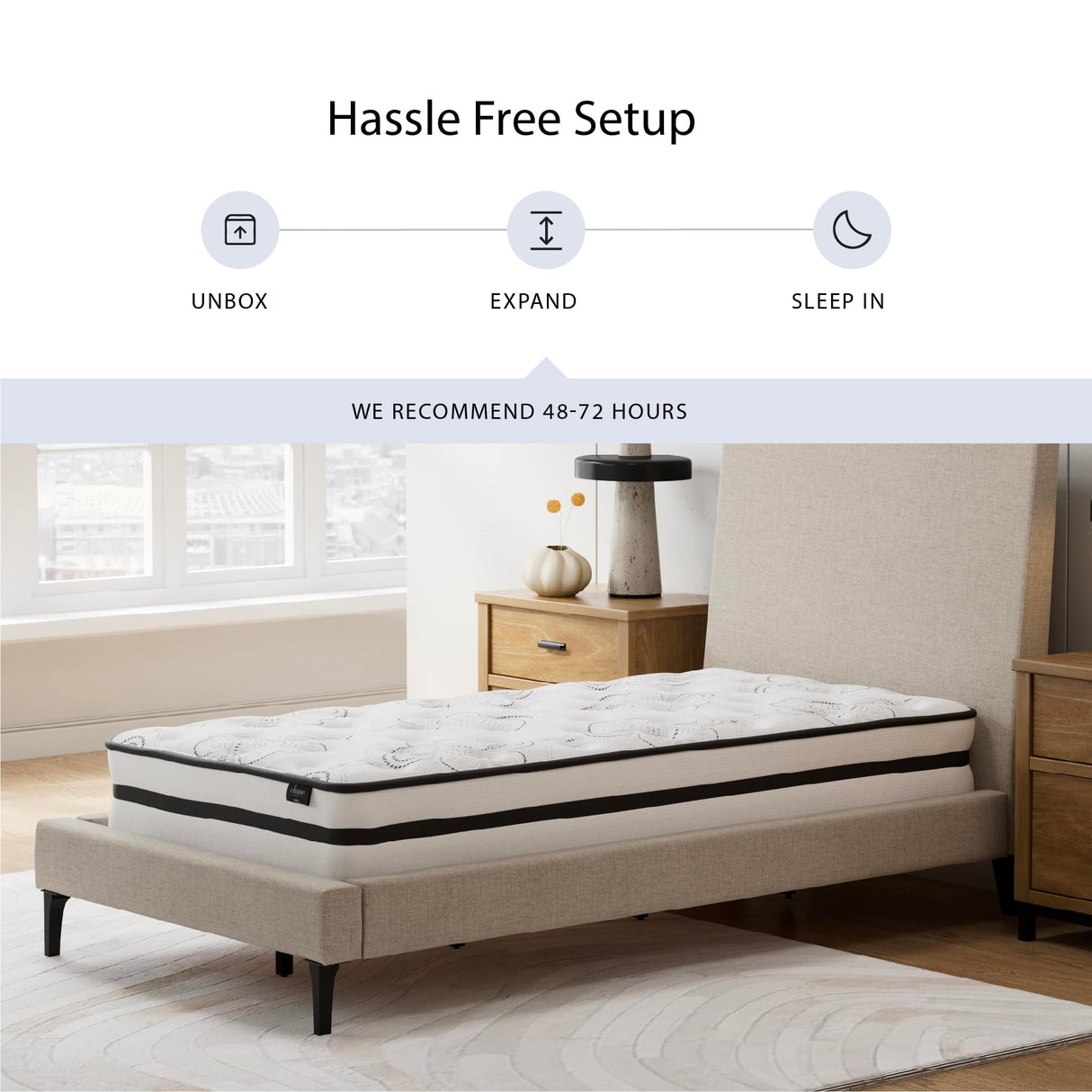 Signature Design by Ashley Full Size Chime 10 Inch Medium Firm Hybrid Mattress with Cooling Gel Memory Foam for Pressure Relief, Fiberglass Free, Mattress In A Box Signature Design by Ashley