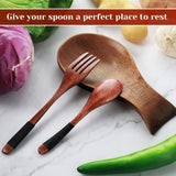 Spoon Rest For Stove Top Bamboo Holder for Spatula Wood Spoon Rest for Kitchen Counter Spoon Holder for Stove Top or Countertop, Spoon or Tong, Modern and Rustic Spoon Rest for Farmhouse (Brown) Patelai