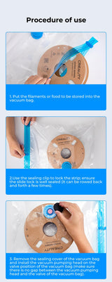 Creality Upgraded 3D Printer Filament Storage Bag Kit Prevent and Monitor Moisture PLA Storage Dry Bags (8 x Vacuum Sealed Bags,1 x Electric Vacuum Pump, 8 x Desiccant), 40x40cm Lokkr