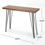 Chana Industrial Faux Live Edge Rectangular Bar Table by Christopher Knight Home Christopher Knight Home