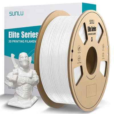 SUNLU Official Elite PETG Filament 1.75mm - 1kg(2.2lbs) Strong, Accurate 3D Printer Filament, 320 Meters, White