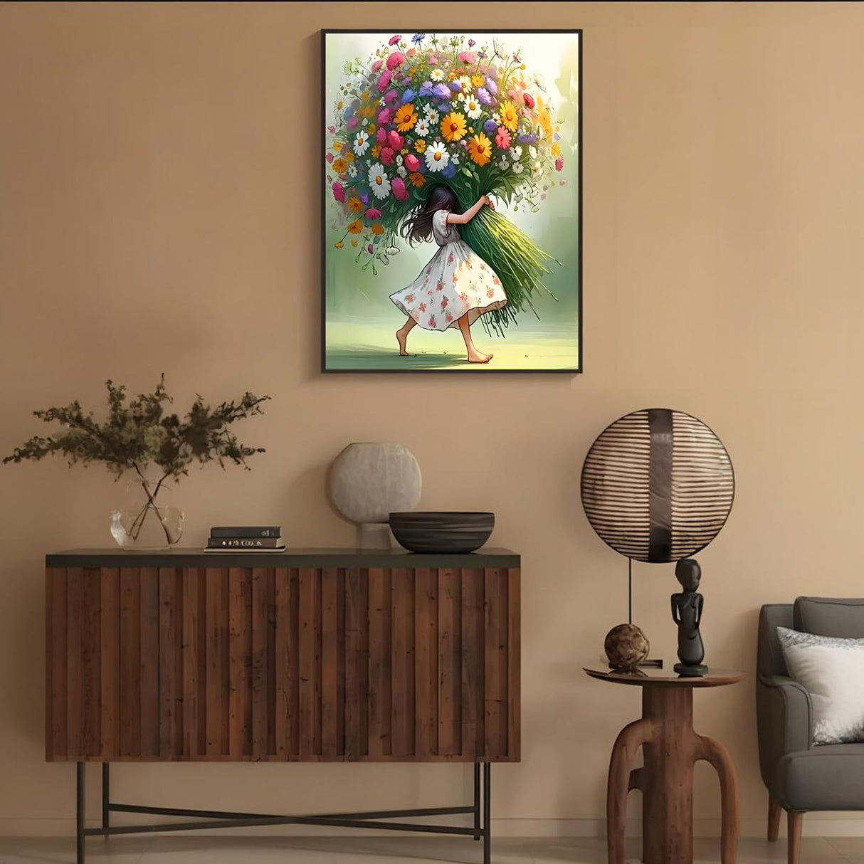 Shouruihua Diamond Painting Kits for Adults, Fairy & Flowers Diamond Art Kit for Adults Beginner, DIY Full Drill Diamond Dots Paintings with Gem Art and Crafts for Adult Home Decor 15.7x11.8 in Shouruihua