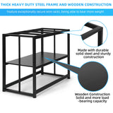 VOWNER 40-50 Gallon Fish Tank Stand - Metal Aquarium Stand, 36.6" x 18.5" x 29.5" Adjustable Heavy Duty Reptile Tank Stand, Adjustable 2-Tier Fish Tank Rack Shelf for Home Office, Tank not Included VOWNER