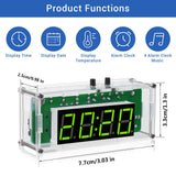 MiOYOOW TJ-56-428 4-Digit Digital DIY Clock Kits with Acrylic Shell, DIY Alarm Clock Soldering Practice Kit for Students and DIYers, DIY Electronics Kit for Learning Electronics MiOYOOW