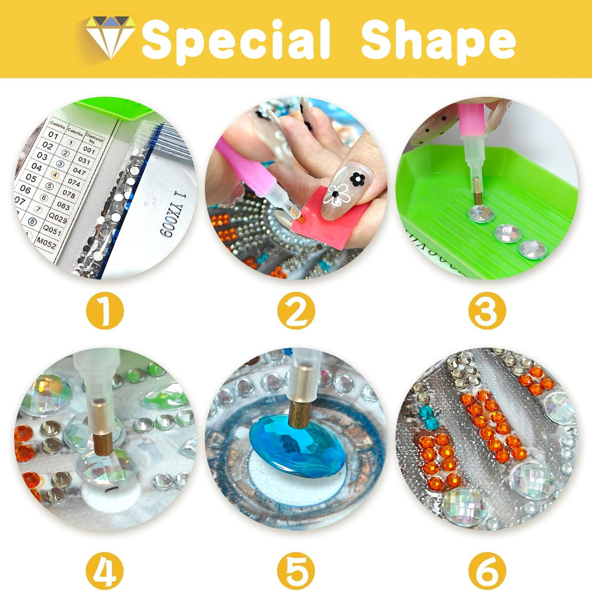 SKRYUIE DIY Diamond Art Kits for Adults African Special Shape - 5D Diamond Painting Kits for Adults African American - Crystal Embroidery Cross Stitch - Craft for Wall & Office Decor 12×12 Inch SKRYUIE