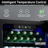 Feelfunn Beverage Refrigerator and Cooler - 126 Can Mini Fridge Glass Door for Soda Beer Wine - Freestanding Beverage Fridge for Bedroom Office Bar, 4 Adjustable Shelves, 3.2 Cu.Ft, Black Feelfunn