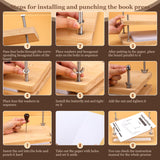 JUPEAN Bookbinding Kit, Book Making Kit, Bookbinding Punching Guide Set, 11.6”x7.9” Hole Punching Book Press Books Binding Materials with Bone Folder Awl Binding Strap for Craft DIY JUPEAN