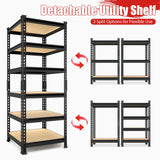 PrimeZone 6-Tier Adjustable Tall Book Shelf - Narrow Bookcase for Small Space, Open Wooden Bookshelf, Display Square Shelf for Living Room, Bedroom, Sturdy, Office, 16" W x 16" D x 72" H, Black PrimeZone