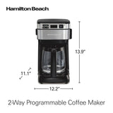 Hamilton Beach Programmable Coffee Maker, 12 Cups, Front Access Easy Fill, Pause & Serve, 3 Brewing Options, Black (46310) Hamilton Beach
