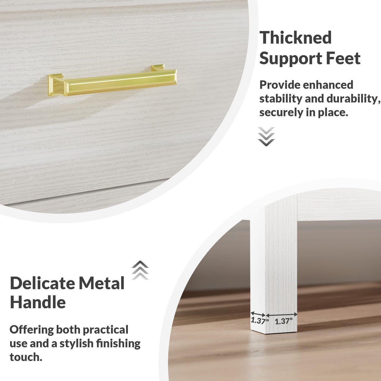 LYNSOM Farmhouse 7 Drawers Dresser for Bedroom, Wood Rustic Wide Chest of Drawers with Deep Drawers, Metal Handle, Storage Dressers Organizer for Entryway, Hallway, White LYNSOM