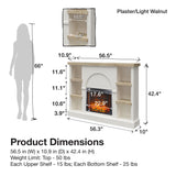 Mr. Kate Winston 56 Inch Electric Fireplace with Mantel, Replaceable Fireplace Insert Heater, Shelves, Remote Control, Timer, Realistic Log and Flame Effect, for Living Room or Bedroom, Plaster Mr. Kate