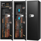 [Upgraded] 6-8 Fireproof Gun Safe Rifle, 51" Deeper and Larger Long Gun Safes for Home, Heavy Duty Anti-Theft Gun Cabinets for Rifles with 3 Pistol Rack & Silent Mode (Us Stock) Tiskgg