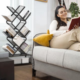 Gintan 9-Tier Corner Bookshelf with Storage,Bedroom Shelves Folding Bookshelves,No Installation Required Shelf Tree Bookcase for Living Room,Study,Home Office,Bed Room (Black) Gintan