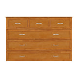 AFI, Northfield Queen Murphy Bed Chest with 6" Mattress, Storage Drawer & Built-in USB Charger, Light Toffee AFI