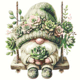 SHICERNHJ Gnome Paint by Numbers Kit for Adults,Succulent Plant Adults' Paint-by-Number Kits for Beginner,DIY Acrylic Paint by Number On Canvas for Home Wall Decor 16X16 Inch SHICERNHJ