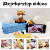 Highland Cow Crochet Kit for Beginners Intermediates - 2 Pcs Animals Craft Crochet Starter Kit with Step-by-Step Video Tutorial, Easy Knitting Set for Adults Kids, Women Learn to Crocheting Gift Idea LOLCROCHET