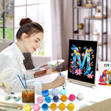 HeeBenor Easy Paint by Numbers Kit for Adults Beginner with Frame, DIY Letter Paint by Number with Easel, Adult Paint by Number Kits on Canvas Framed 8x12 Inch for Home Decor, M HeeBenor