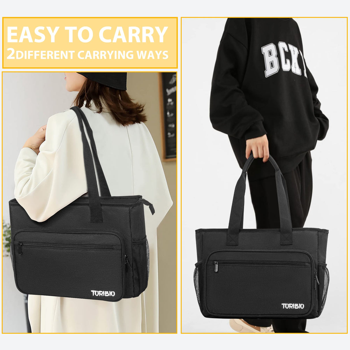 TORIBIO Carrying Bag for Diamond Painting A4 LED Light Pad, Diamond Painting Tools Storage Bag, Embroidery Protective Case for Embroidery Floss and Supplies, 15.4"x12.2"x4.7", Black,Bag Only TORIBIO